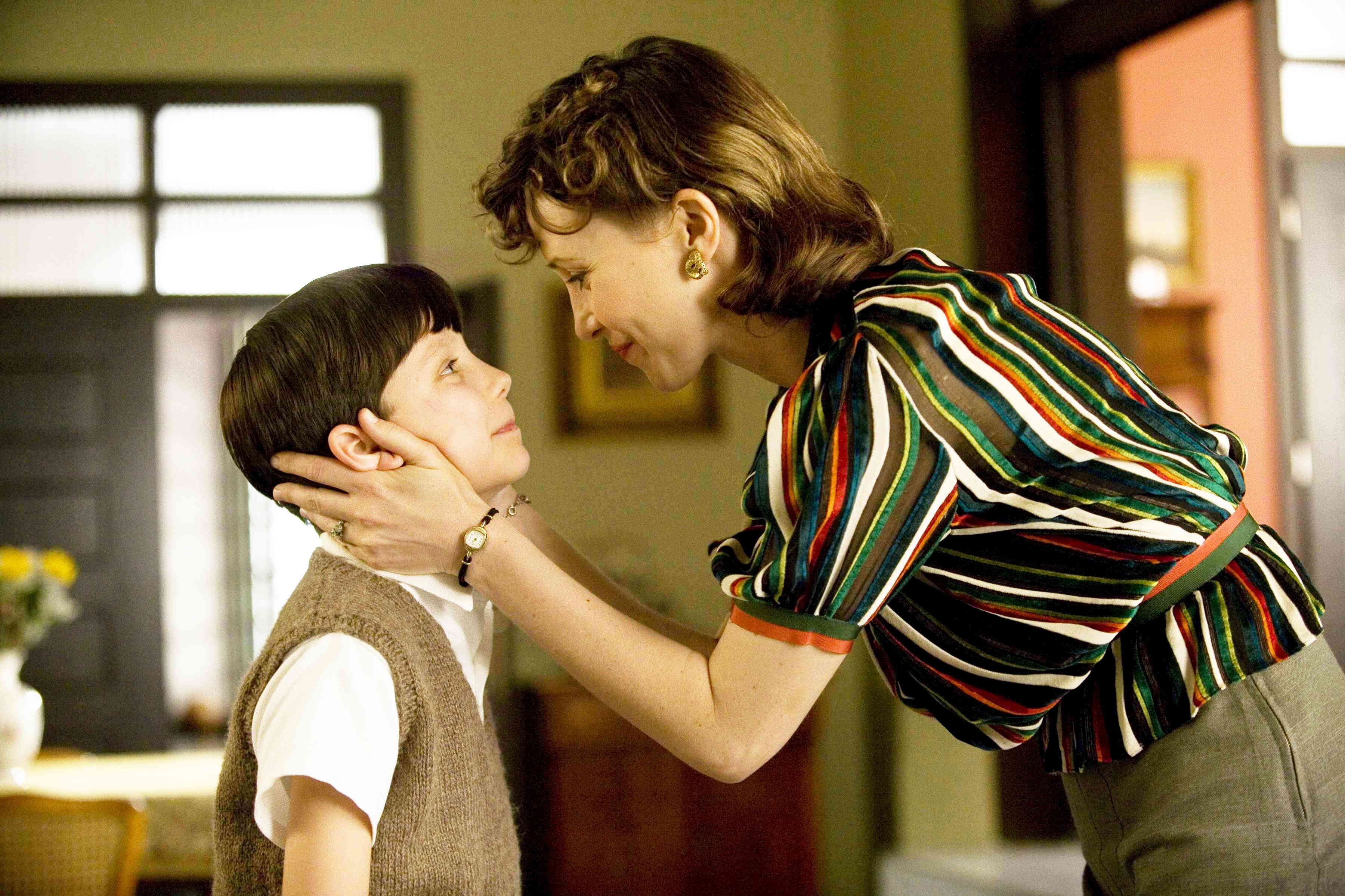 Asa Butterfield stars as Bruno and Vera Farmiga stars as Mother in Miramax Films' The Boy in the Striped Pajamas (2008). Photo credit by David Lukacs.