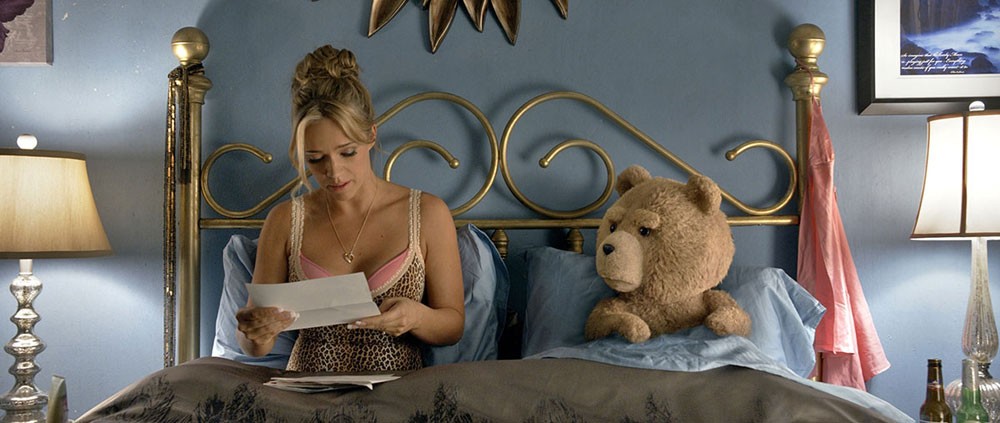 Jessica Barth (stars as Tami-Lynn) and Ted in Universal Pictures' Ted 2 (2015)