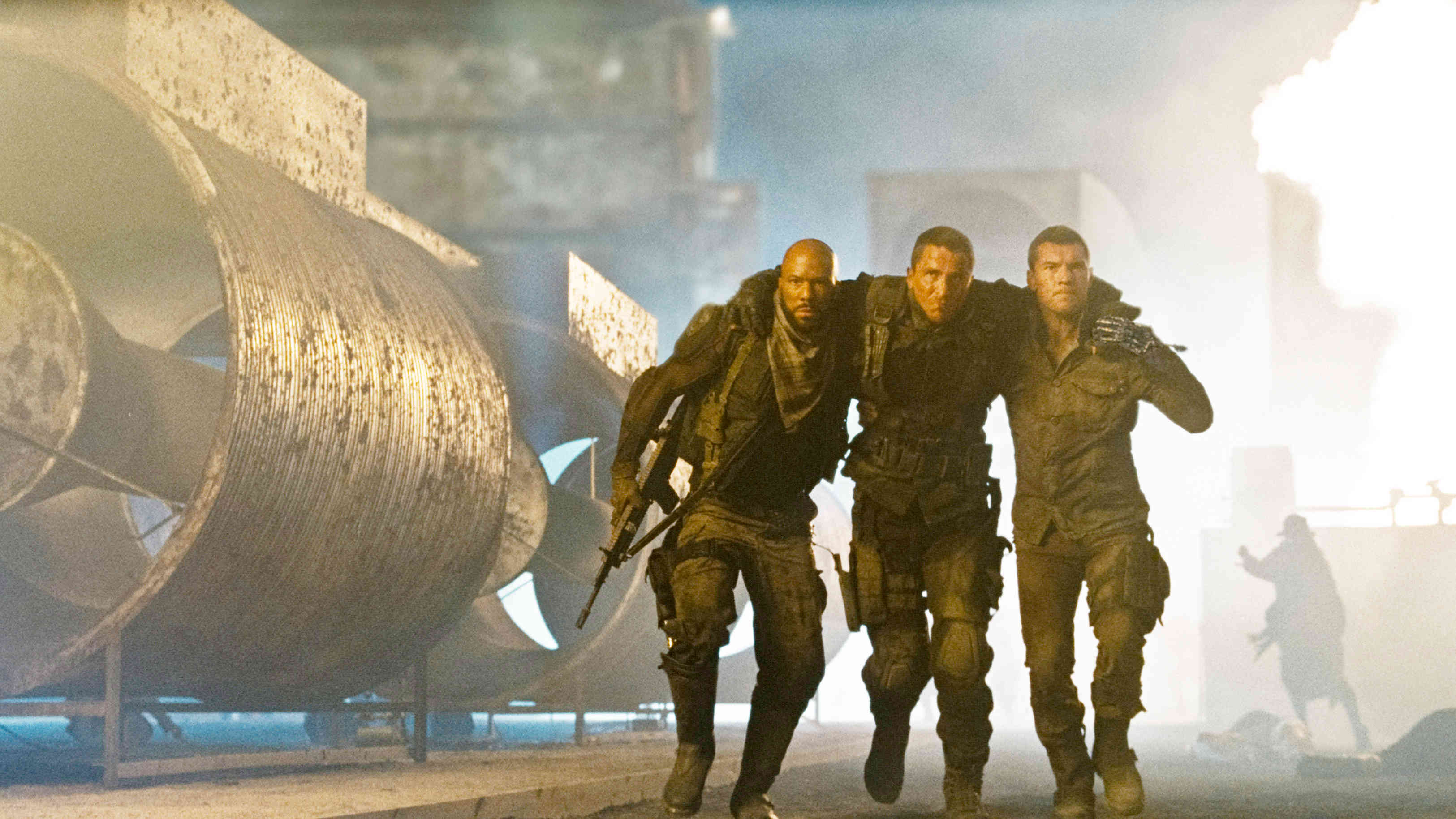 Common, Christian Bale and Sam Worthington in Warner Bros. Pictures' Terminator Salvation (2009)