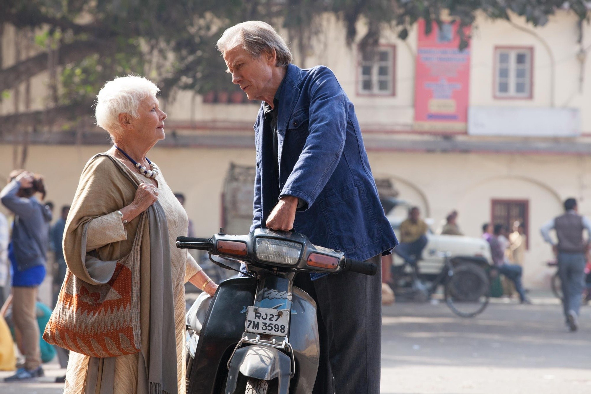 Judi Dench stars as Evelyn Greenslade and Bill Nighy stars as Douglas Ainslie in Fox Searchlight Pictures' The Second Best Exotic Marigold Hotel (2015)