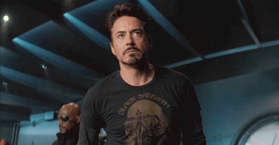 Samuel L. Jackson stars as Nick Fury and Robert Downey Jr. stars as Tony Stark/Iron Man in Walt Disney Pictures' The Avengers (2012)