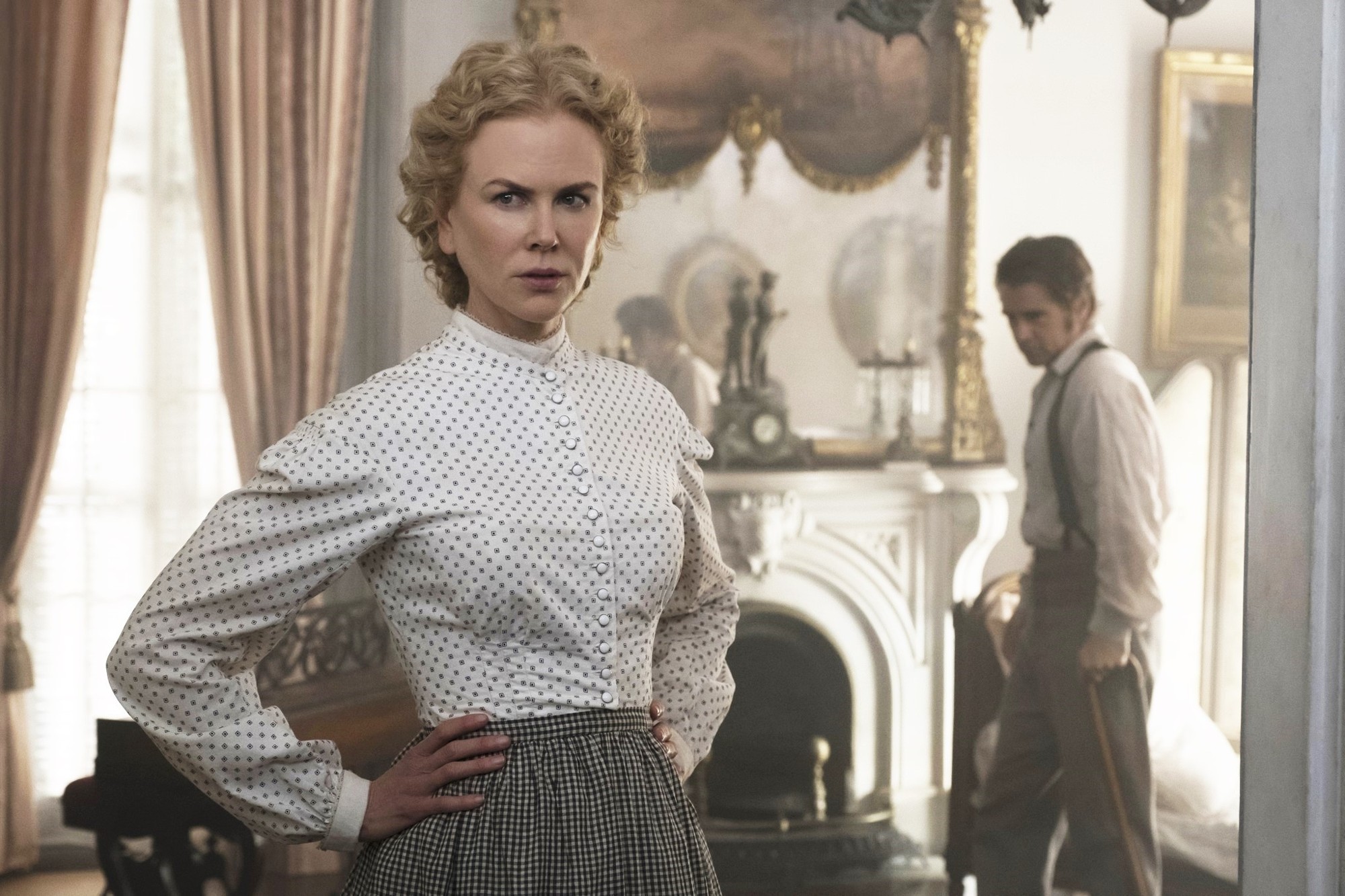 Nicole Kidman stars as Martha Farnsworth and Colin Farrell stars as John McBurney in Focus Features' The Beguiled (2017)
