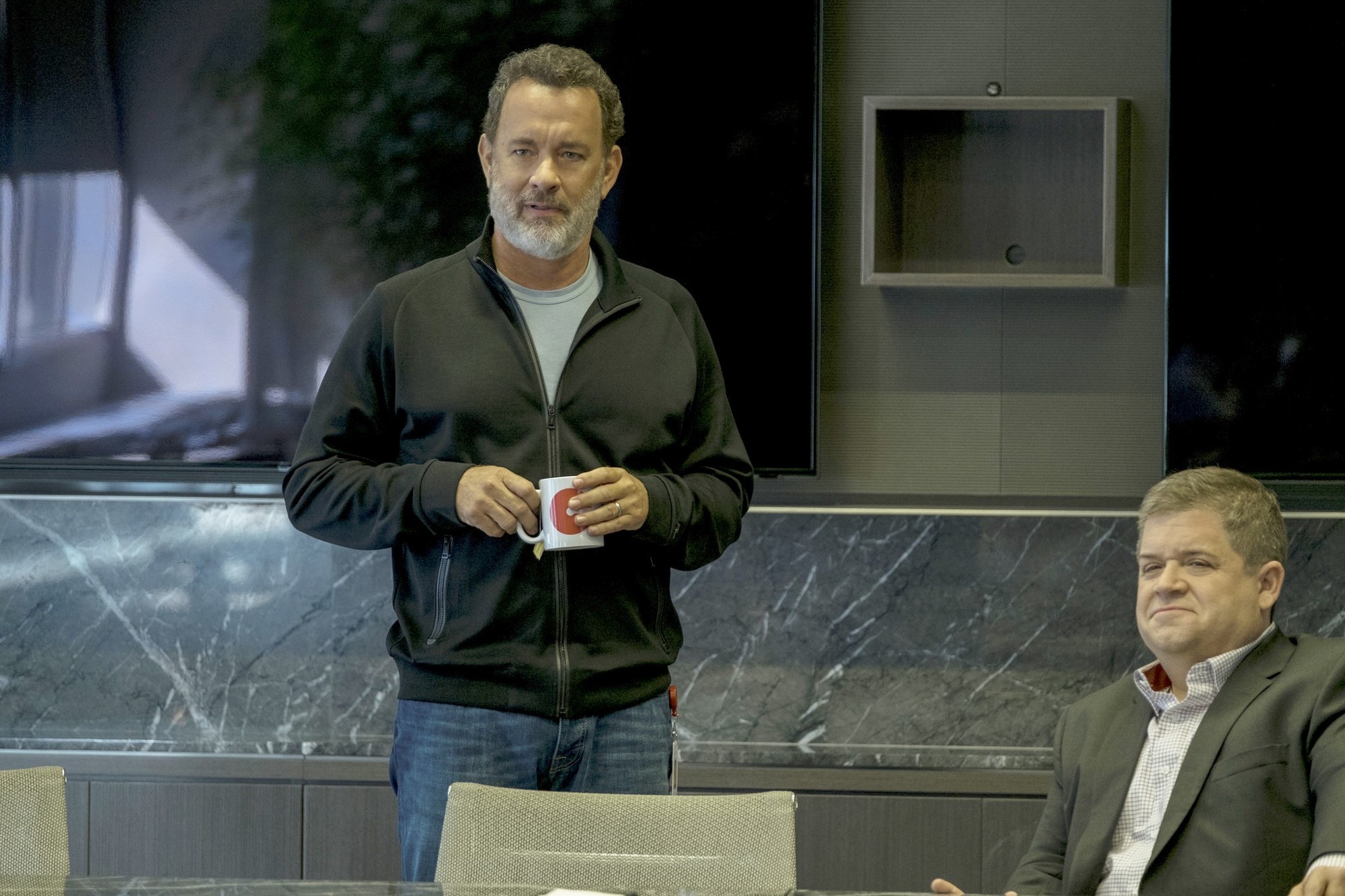 Tom Hanks stars as Eamon Bailey and Patton Oswalt stars as Tom Stenton in STX Entertainment's The Circle (2017)