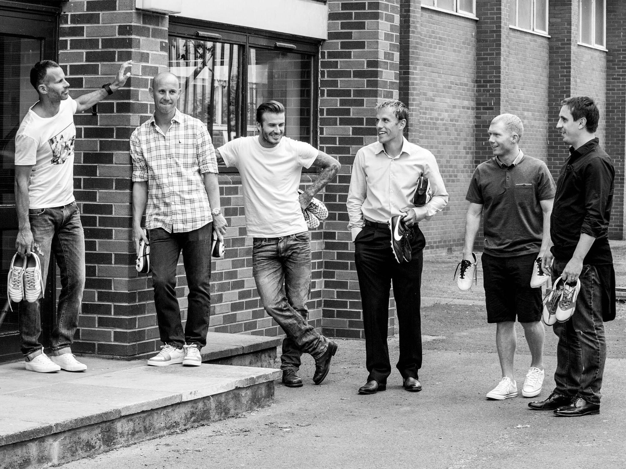 Ryan Giggs, Nicky Butt, David Beckham, Phil Neville, Paul Scholes and Gary Neville in Universal Pictures' The Class of 92 (2013)