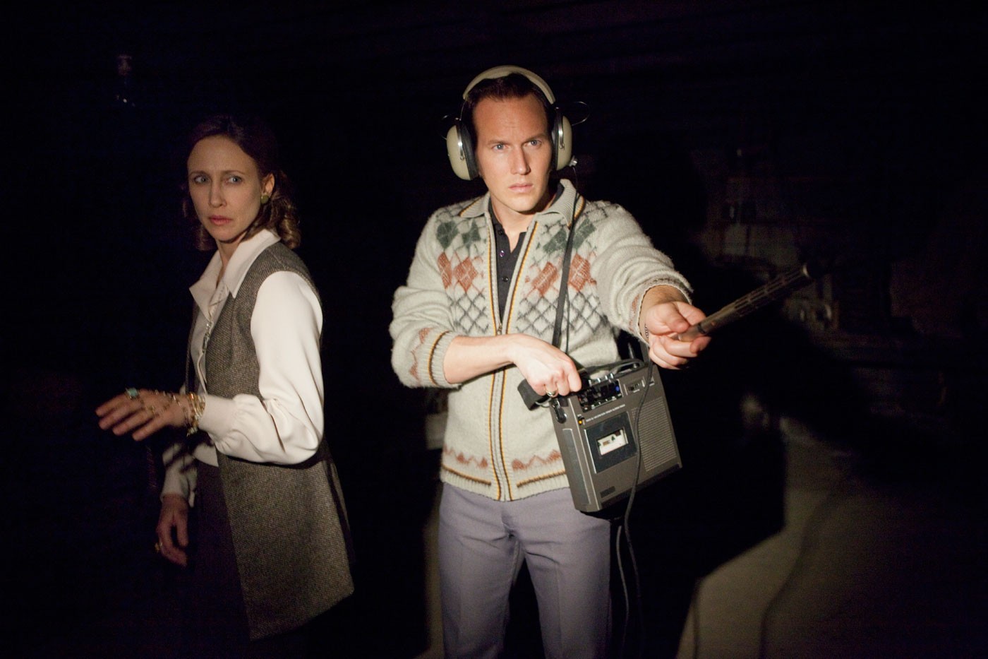 Vera Farmiga stars as Lorraine Warren and Patrick Wilson stars as Ed Warren in Warner Bros. Pictures' The Conjuring (2013)