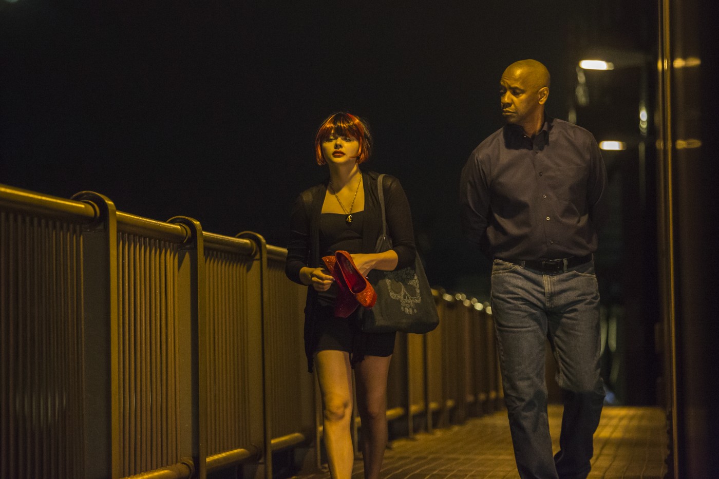 Chloe Moretz stars as Teri and Denzel Washington stars as Robert McCall in Columbia Pictures' The Equalizer (2014)