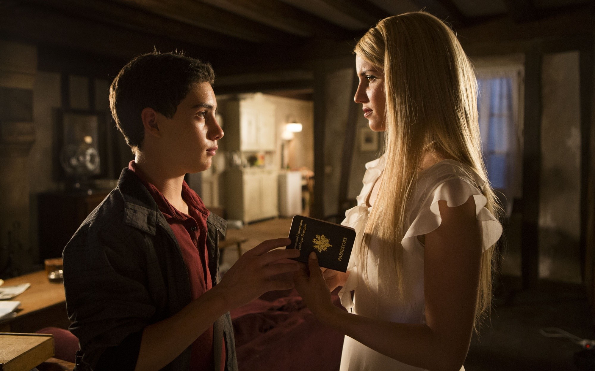 John D'Leo stars as Warren Blake and Dianna Agron stars as Belle Blake in Relativity Media's The Family (2013)