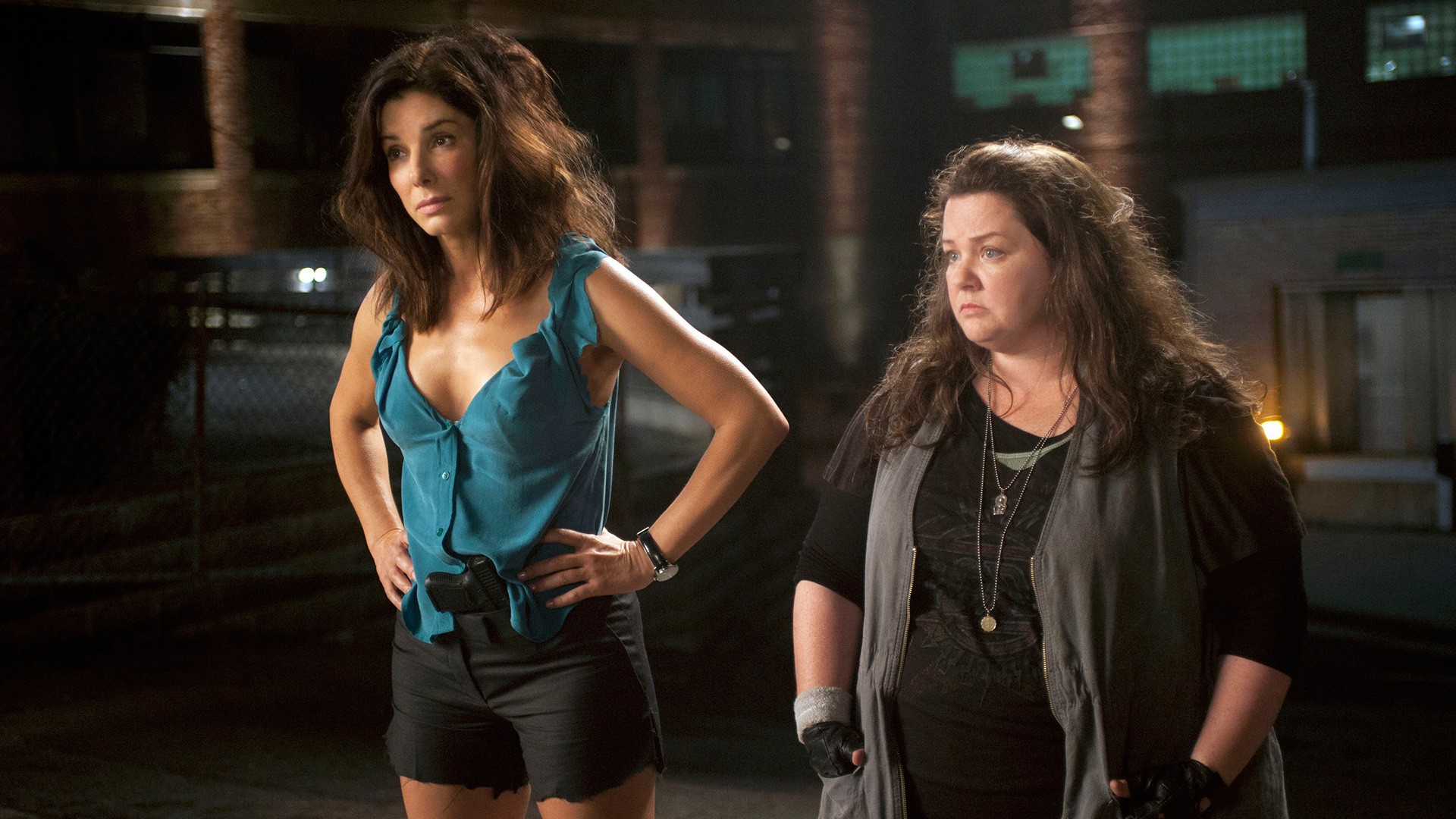 Sandra Bullock stars as Special Agent Sarah Ashburn and Melissa McCarthy stars as Det. Shannon Mullins in 20th Century Fox's The Heat (2013)