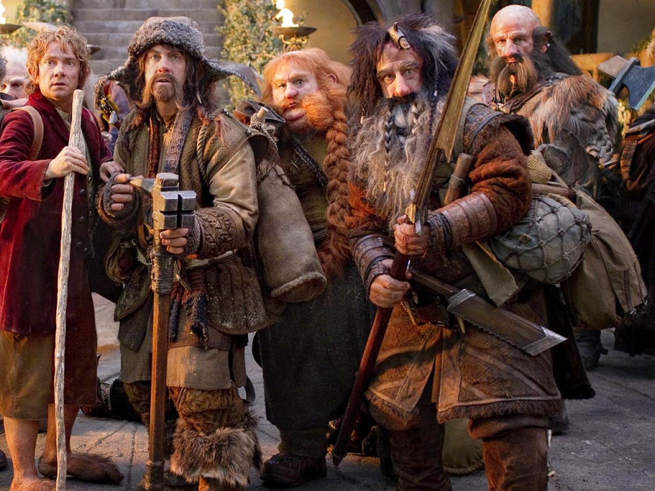 Martin Freeman, James Nesbitt, Stephen Hunter, William Kircher and Graham McTavish in Warner Bros. Pictures' The Hobbit: An Unexpected Journey (2012)