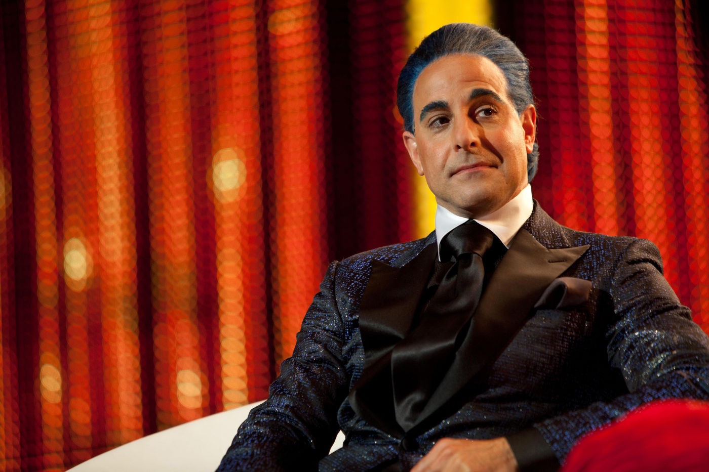Stanley Tucci stars as Caesar Flickerman in Lionsgate Films' The Hunger Games (2012)
