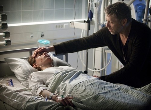 Jonatan Bokman stars as Josef and Mikael Persbrandt stars as Erik Maria Bark in Svensk Filmindustri's The Hypnotist (2012)