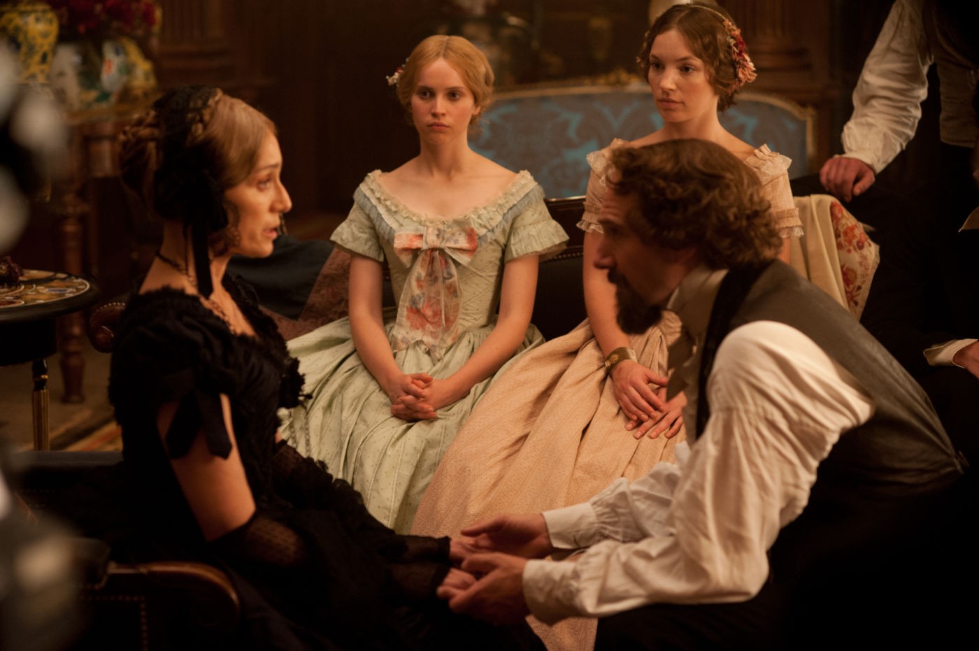 Kristin Scott Thomas, Felicity Jones, Perdita Weeks and Ralph Fiennes in Sony Pictures Classics' The Invisible Woman (2013). Photo credit by David Appleby.