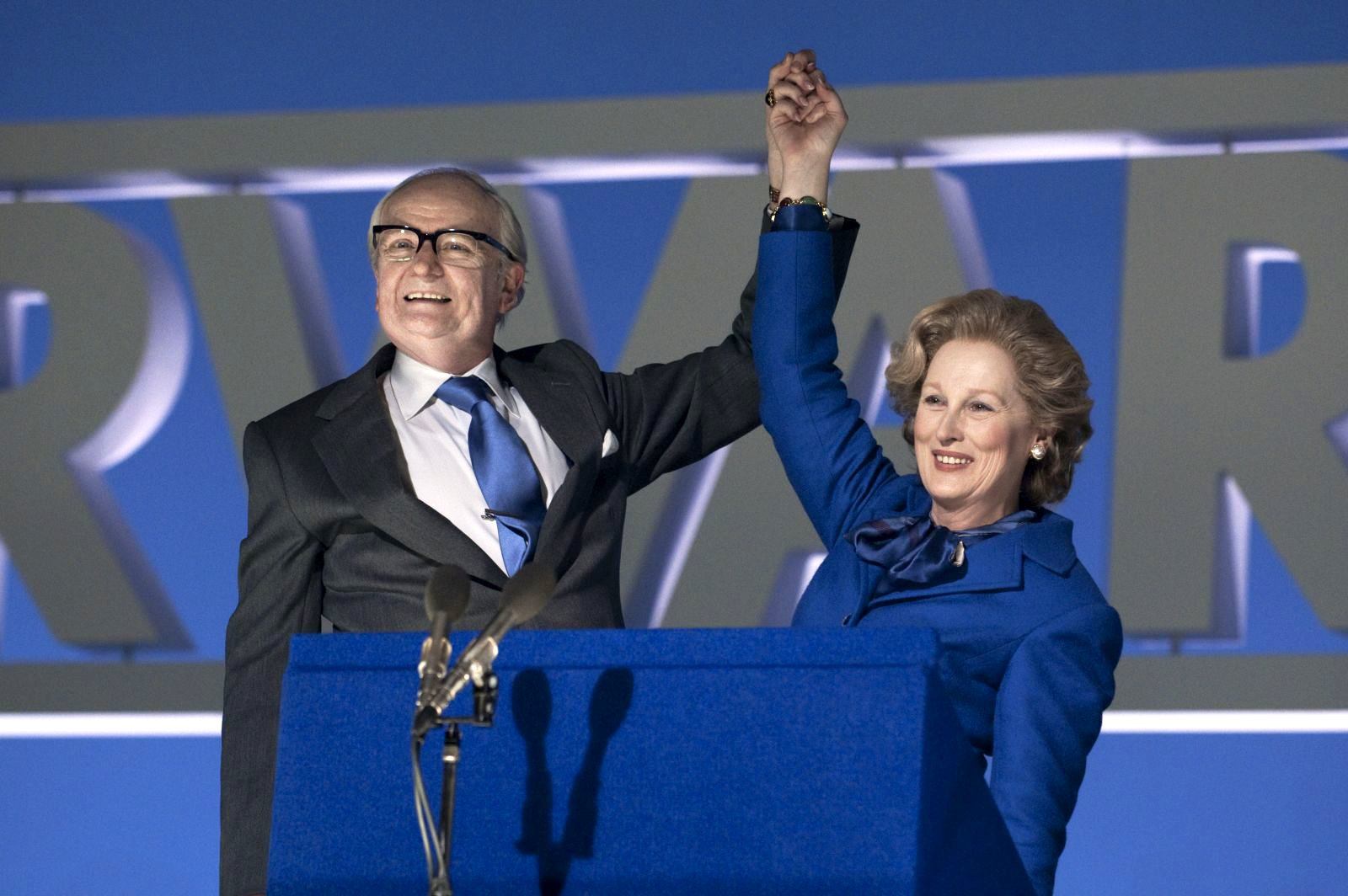 Jim Broadbent stars as Denis Thatcher and Meryl Streep stars as Margaret Thatcher in The Weinstein Company's The Iron Lady (2012). Photo by: Alex Bailey.