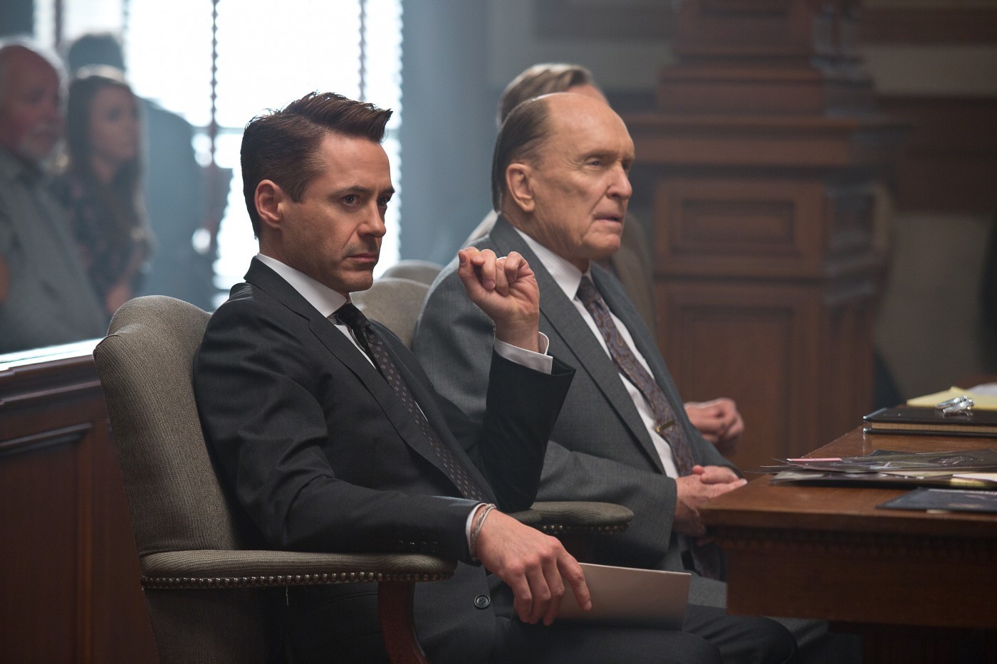 Robert Downey Jr. stars as Hank Palmer and Robert Duvall stars as Judge Joseph Palmer in Warner Bros. Pictures' The Judge (2014)