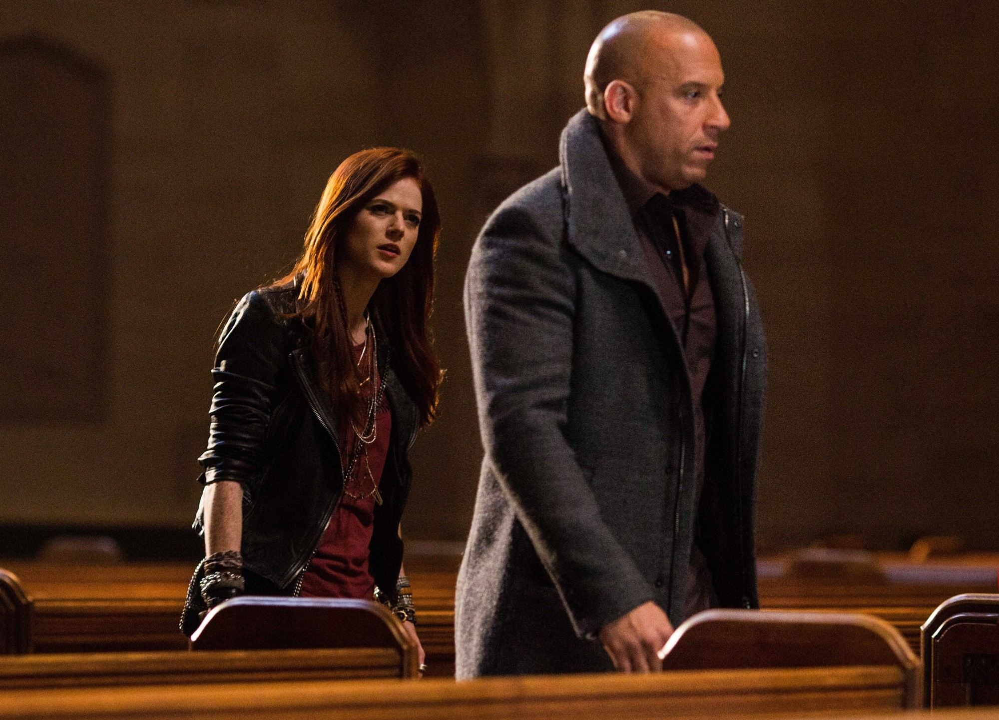 Rose Leslie stars as Chloe and Vin Diesel stars as Kaulder in Summit Entertainment's The Last Witch Hunter (2015)