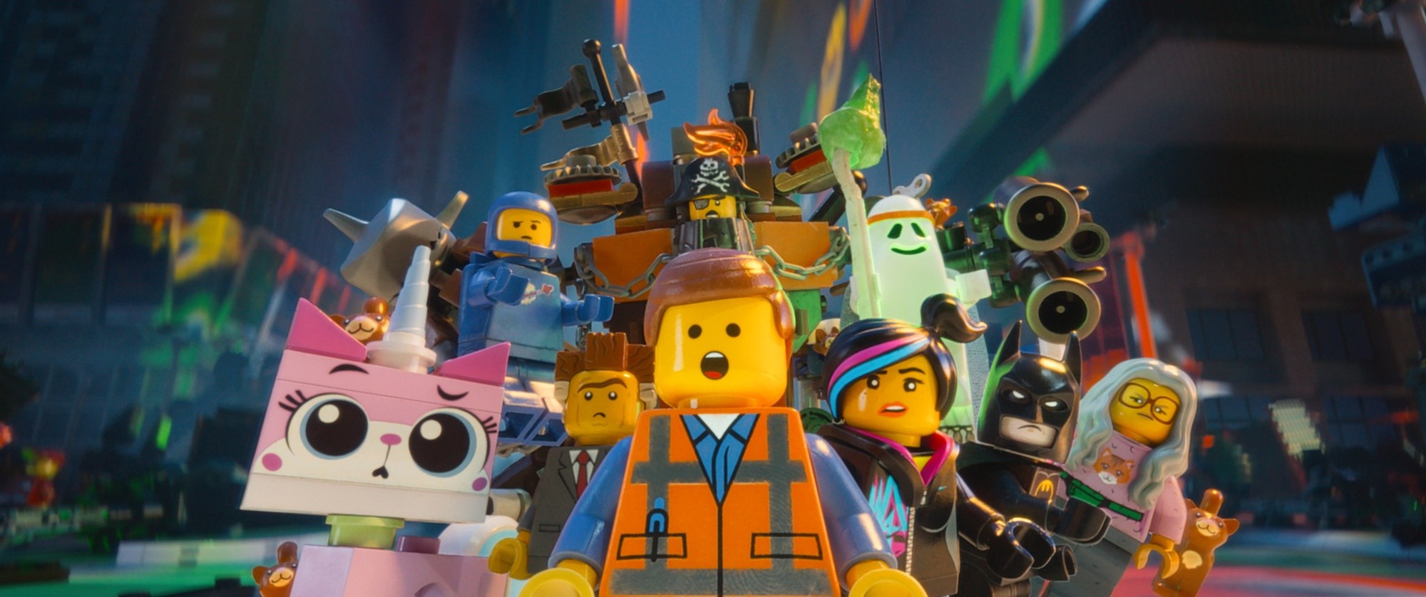 Uni-Kitty, Benny, Emmet, Lucy and Batman from Warner Bros. Pictures' The Lego Movie (2014)