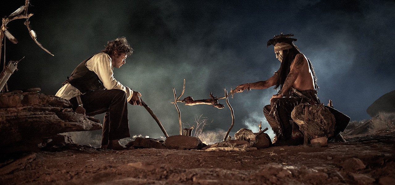 Armie Hammer stars as John Reid/The Lone Ranger and Johnny Depp stars as Tonto in Walt Disney Pictures' The Lone Ranger (2013)