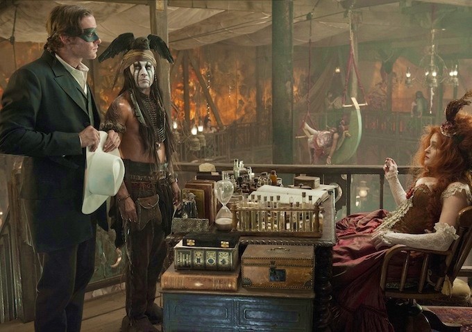 Armie Hammer, Johnny Depp and Helena Bonham Carter in Walt Disney Pictures' The Lone Ranger (2013)