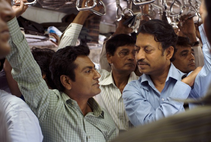 Nawazuddin Siddiqui stars as Shaikh and Irrfan Khan stars as Saajan Fernandes in Sony Pictures Classics' The Lunchbox (2014)