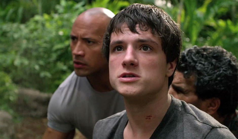 The Rock stars as Hank Parsons and Josh Hutcherson stars as Sean Anderson in Warner Bros. Pictures' Journey 2: The Mysterious Island (2012)