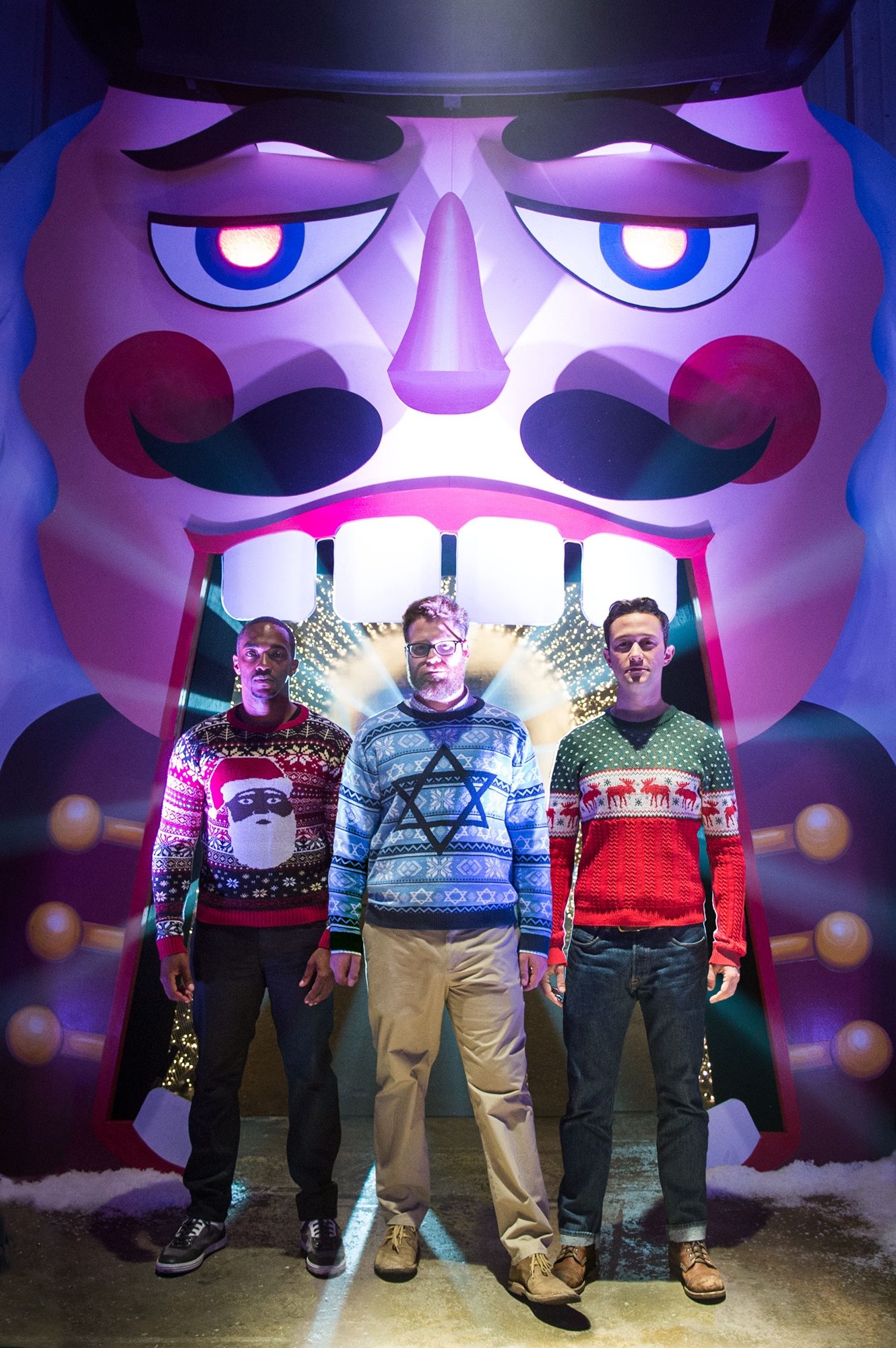 Anthony Mackie, Seth Rogen and Joseph Gordon-Levitt in Columbia Pictures' The Night Before (2015)