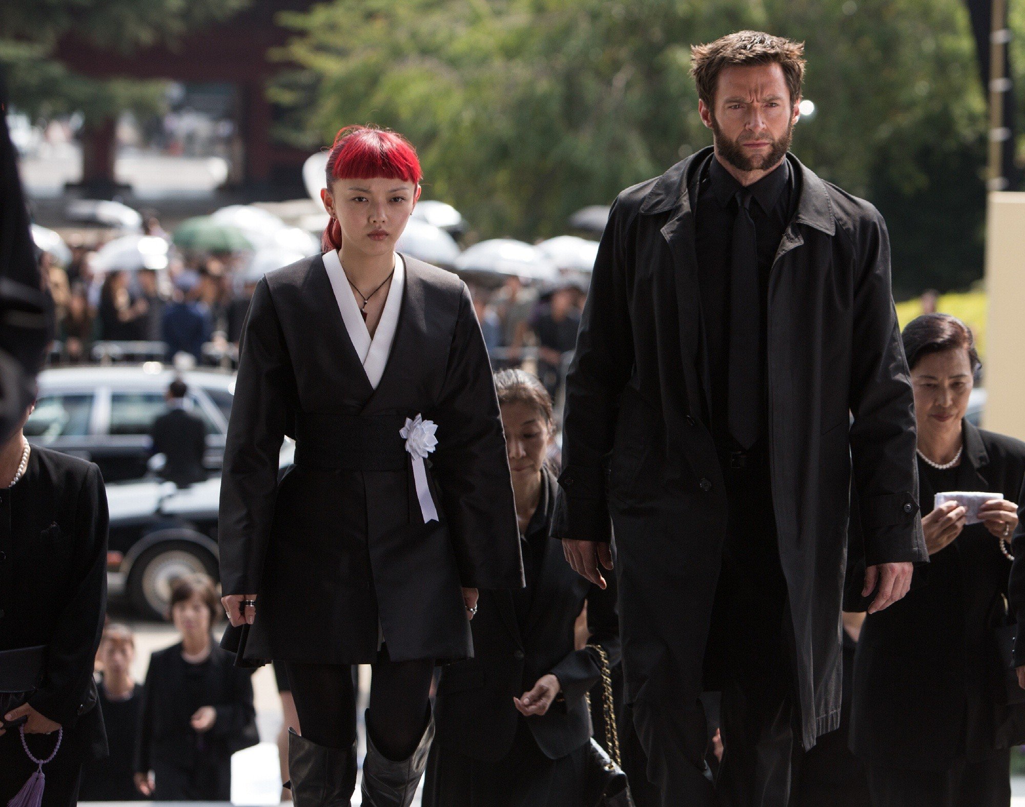 Rila Fukushima stars as Yukio and Hugh Jackman stars as Logan/Wolverine in 20th Century Fox's The Wolverine (2013)
