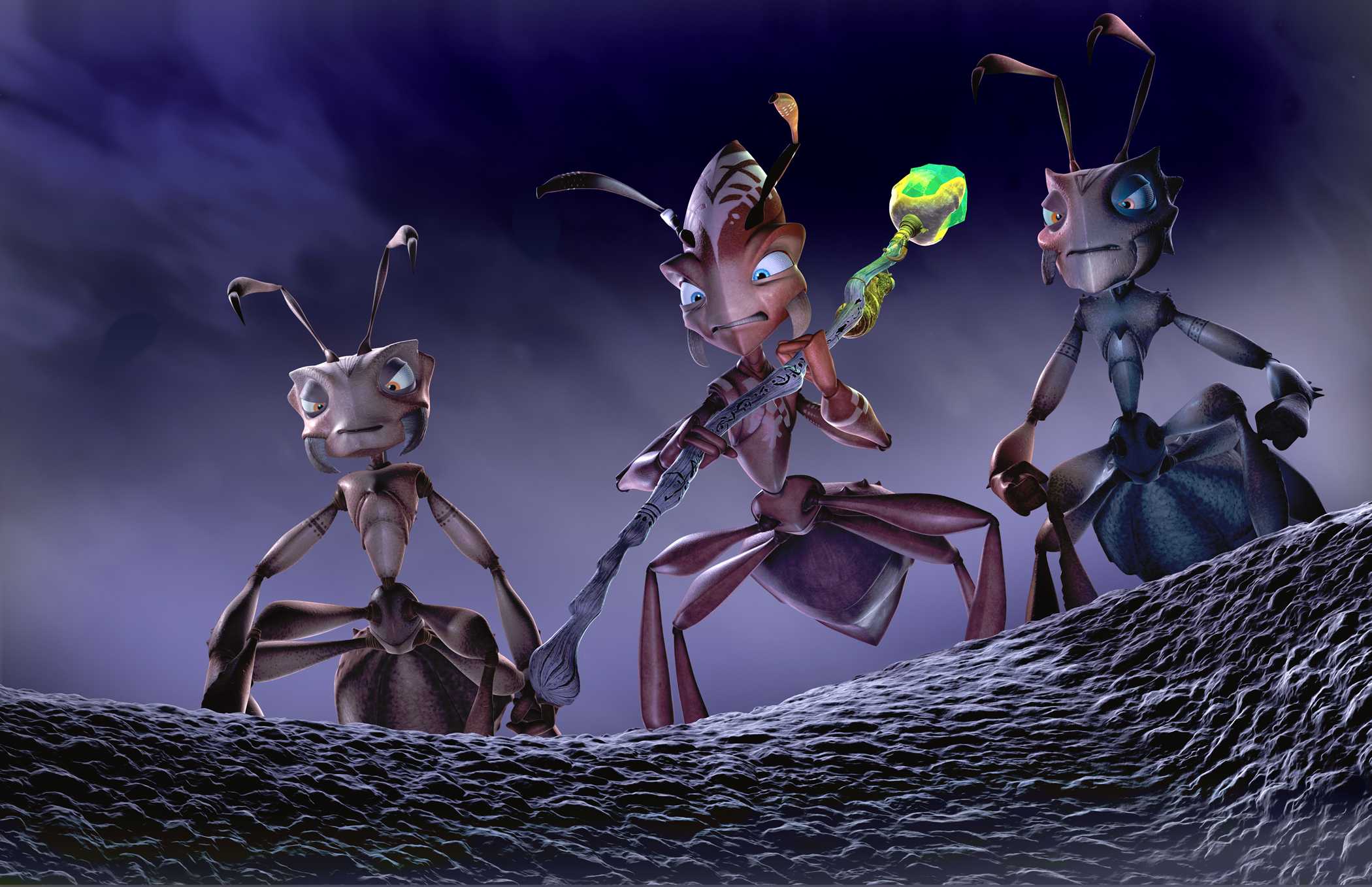 Zoc, as voiced by NICOLAS CAGE with two guard ants in Warner Bros. Pictures' animated adventure 