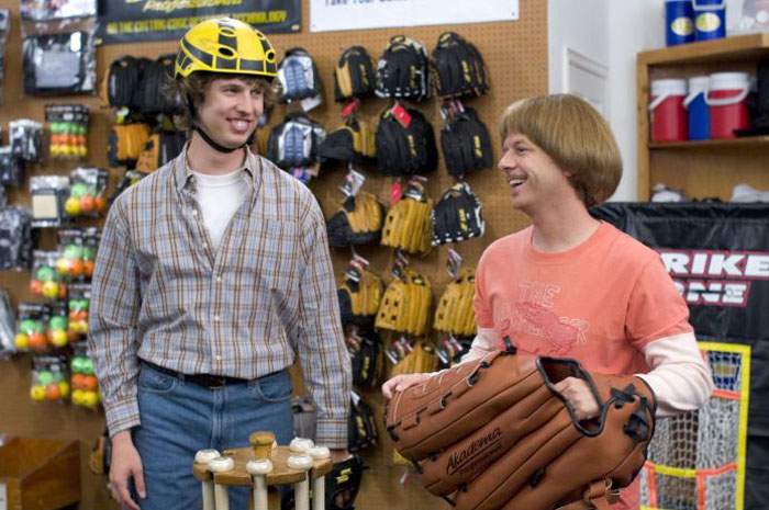 Jon Heder and David Spade in Columbia Pictures' The Benchwarmers (2006)