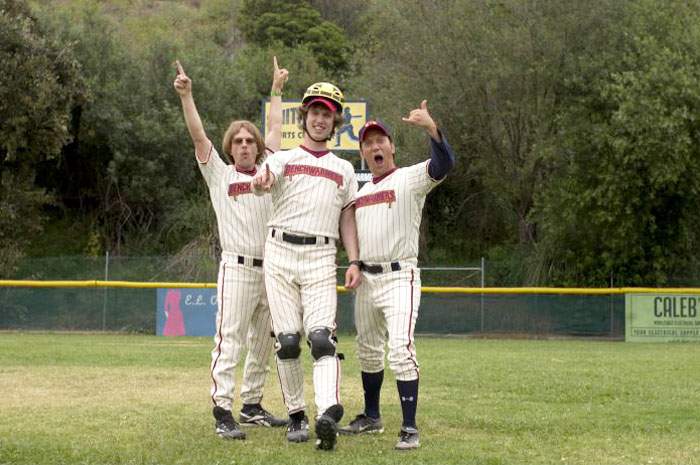 David Spade, Jon Heder and Rob Schneider in Columbia Pictures' The Benchwarmers (2006)