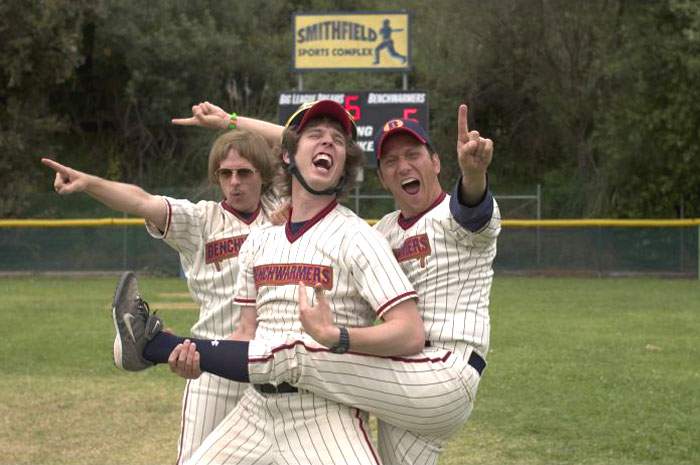 David Spade, Jon Heder and Rob Schneider in Columbia Pictures' The Benchwarmers (2006)