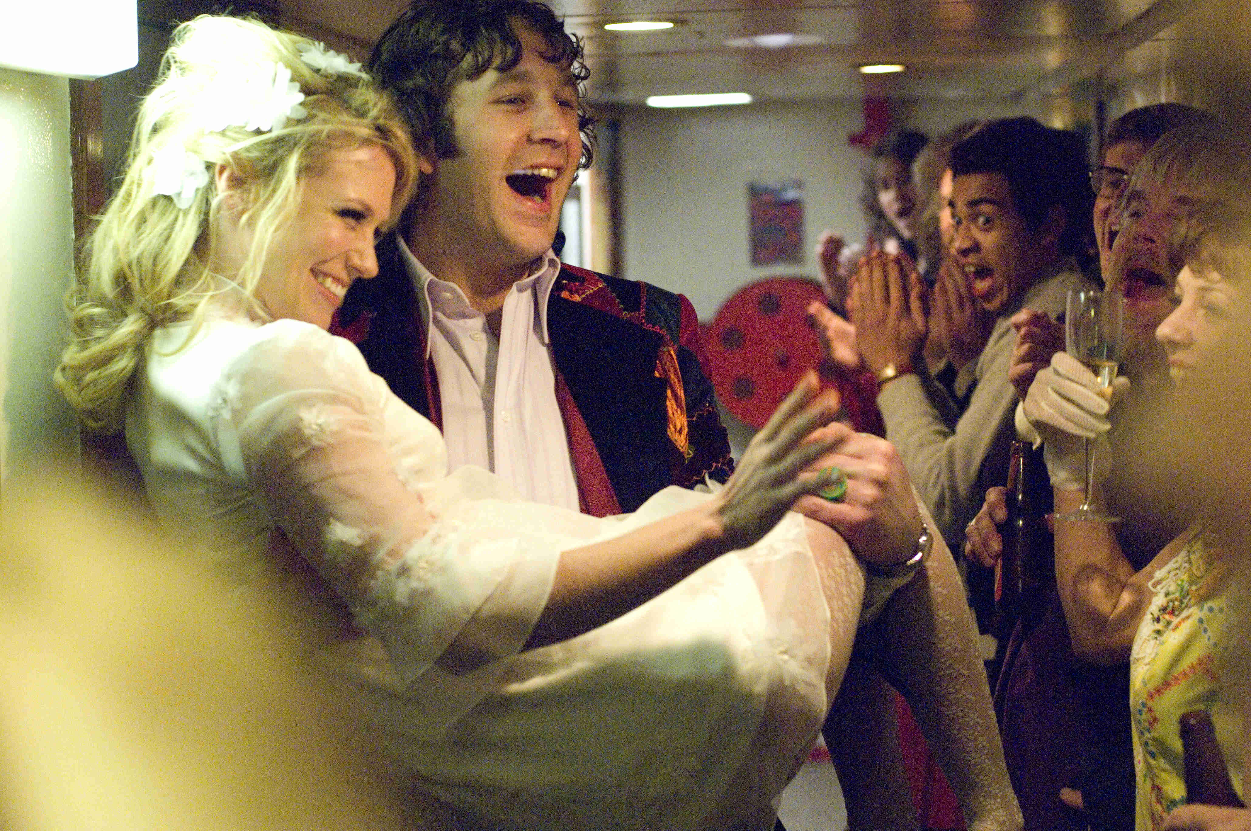January Jones stars as Eleonore and Chris O'Dowd stars as Simon in Focus Features' Pirate Radio (2009)