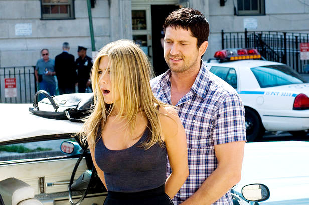 Jennifer Aniston stars as Nicole Hurly and Gerard Butler stars as Milo Boyd in Columbia Pictures' The Bounty Hunter (2010)