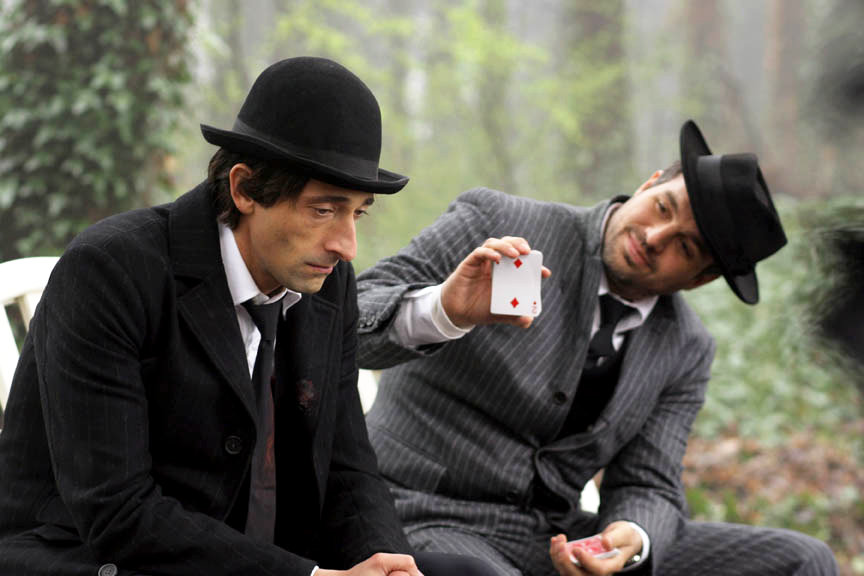 Adrien Brody stars as Bloom and Mark Ruffalo stars as Stephen in Summit Entertainment's The Brothers Bloom (2009)