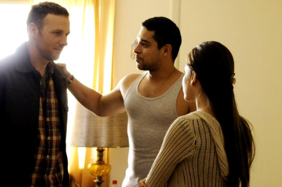 Ryan O'Nan, Wilmer Valderrama and America Ferrera in Wilmer Valderrama stars as Raymond Gonzales in Freestyle Releasing's The Dry Land (2010)