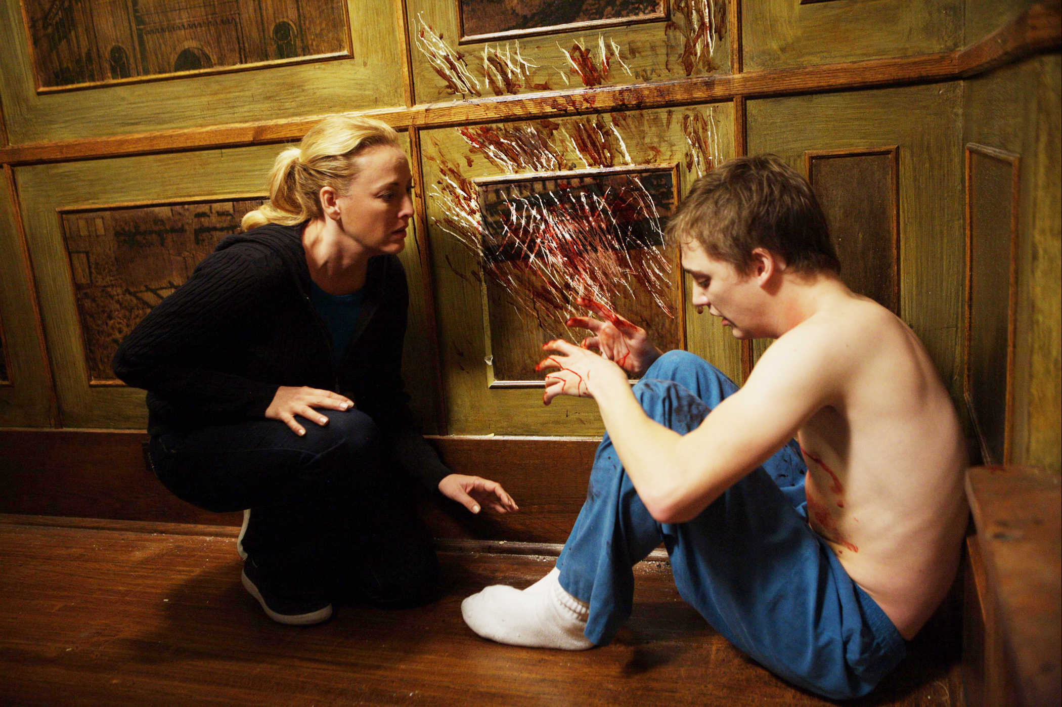 Virginia Madsen stars as Sara Campbell and Kyle Gallner stars as Matt Campbell in Gold Circle Films' The Haunting in Connecticut (2009)