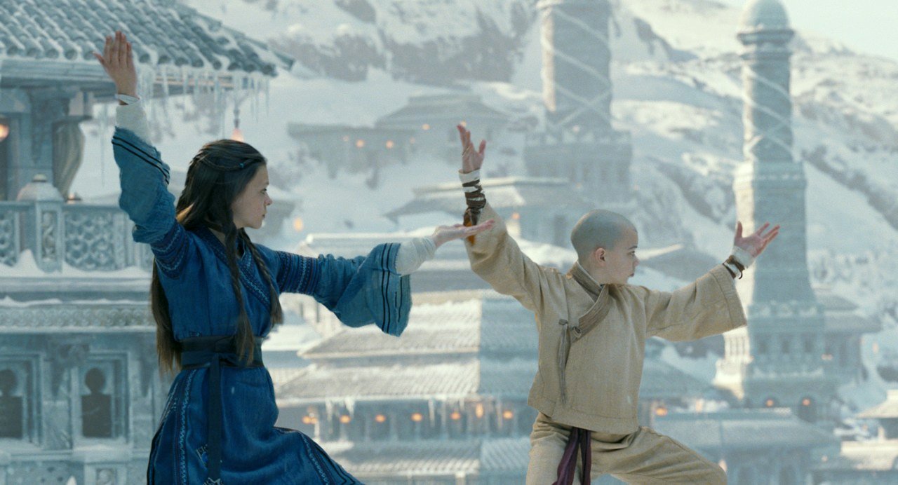 Nicola Peltz stars as Katara and Noah Ringer stars as Aang in Paramount Pictures' The Last Airbender (2010)