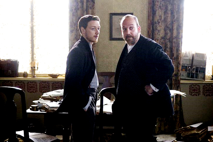 James McAvoy stars as Valentin Bulgakov and Paul Giamatti stars as Vladimir Chertkov in Sony Pictures Classics' The Last Station (2009)