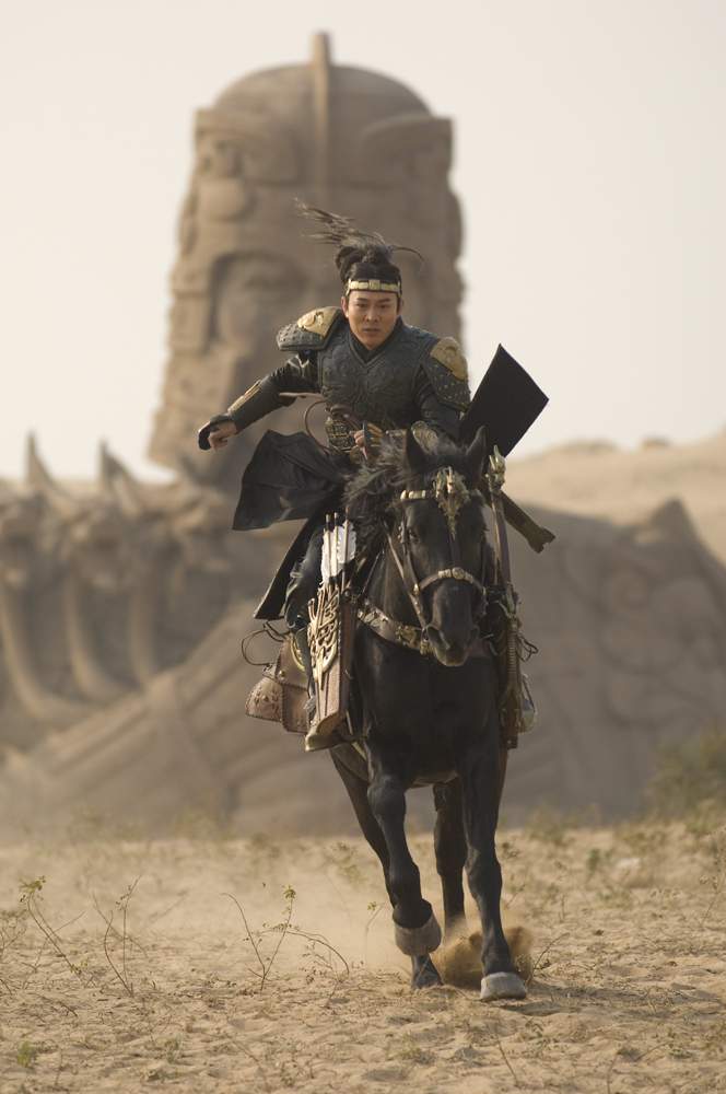 JET LI as the vicious Han Emperor in The Mummy: Tomb of the Dragon Emperor.