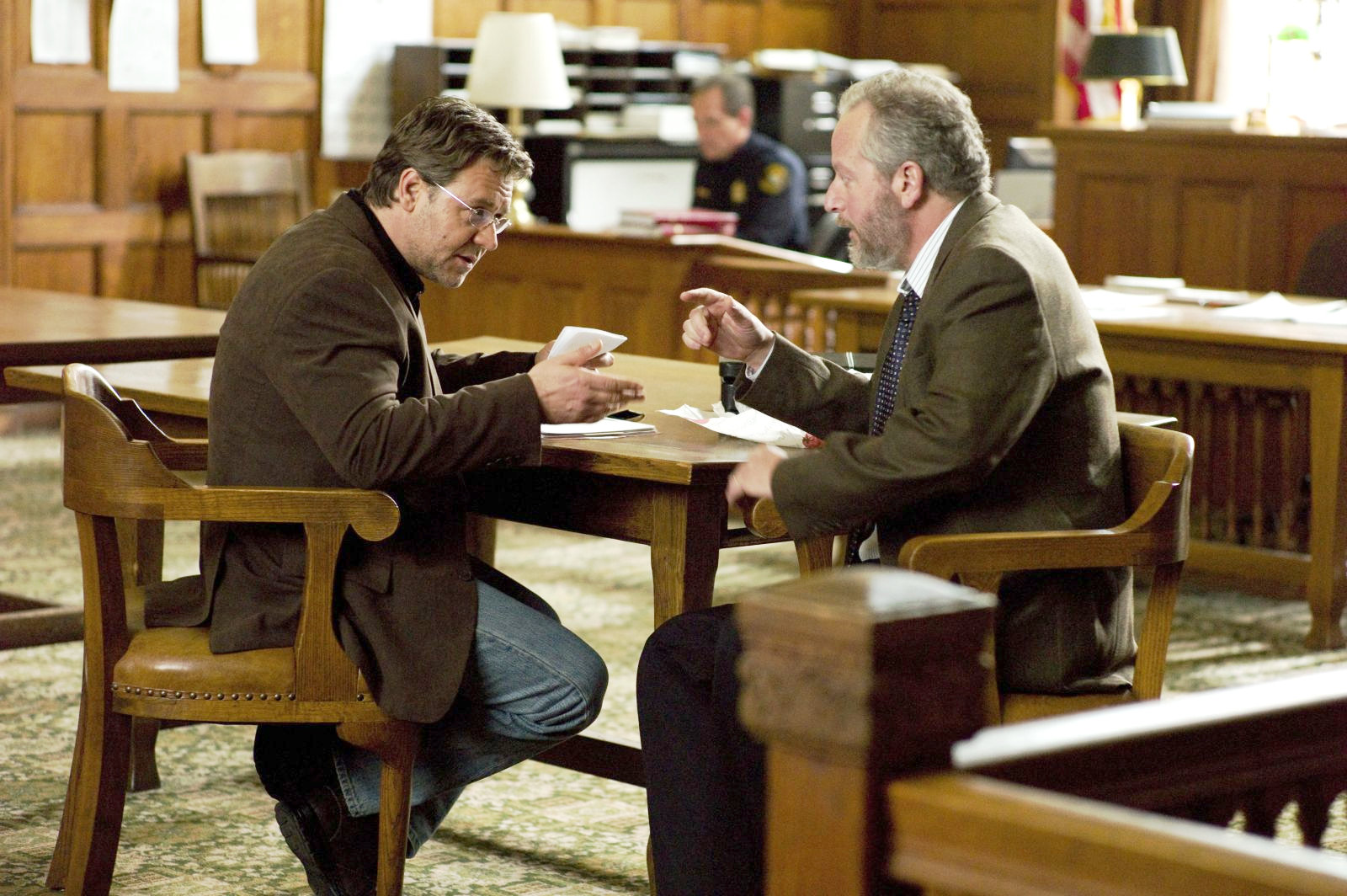 Russell Crowe stars as John Brennan and Daniel Stern stars as Mayer Fisk in Lionsgate Films' The Next Three Days (2010). Photo credit by: Phil Caruso.