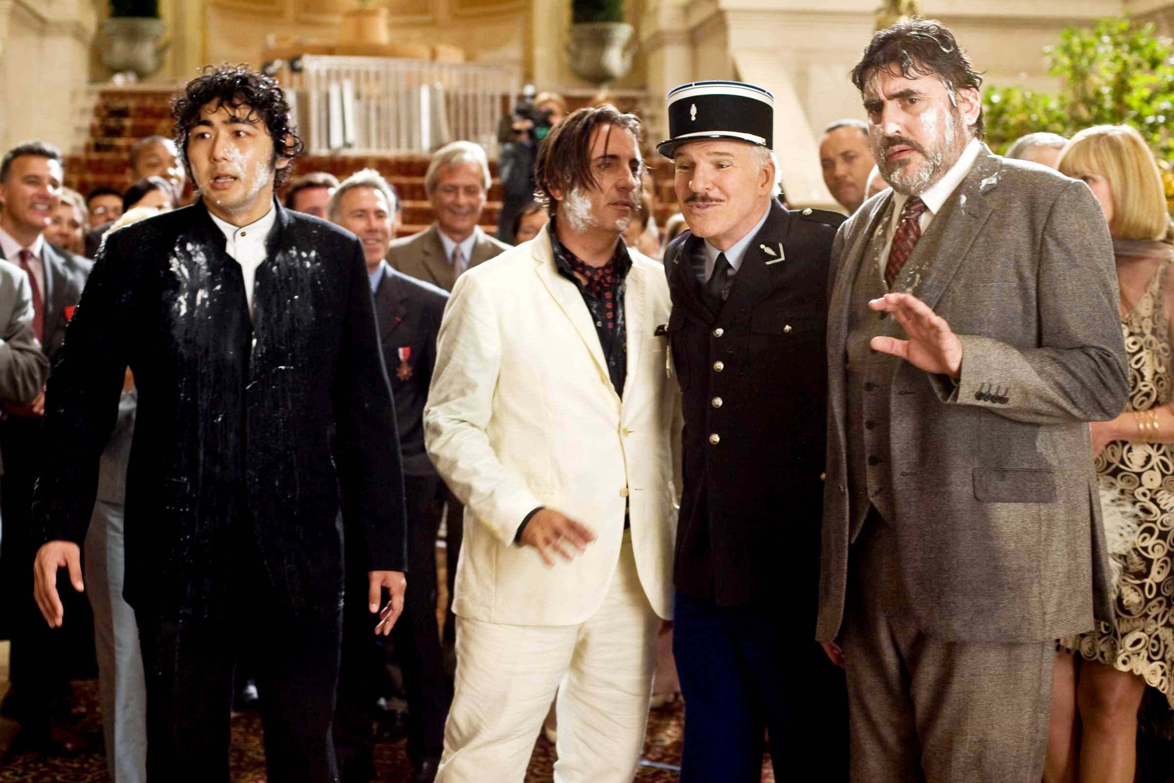Yuki Matsuzaki, Andy Garcia, Steve Martin and Alfred Molina in Columbia Pictures' The Pink Panther 2 (2009). Photo credit by Peter Iovino.