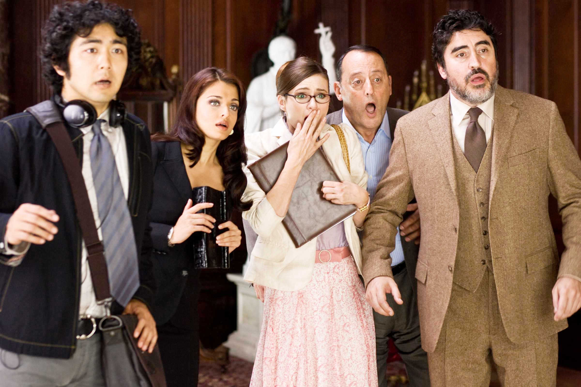 Yuki Matsuzaki, Aishwarya Rai, Emily Mortimer, Jean Reno and Alfred Molina in Columbia Pictures' The Pink Panther 2 (2009). Photo credit by Peter Iovino.