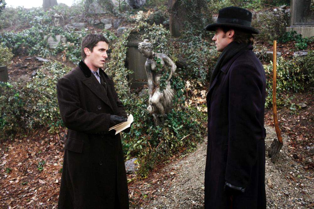 Christian Bale and Hugh Jackman in Touchstone Pictures' The Prestige (2006)