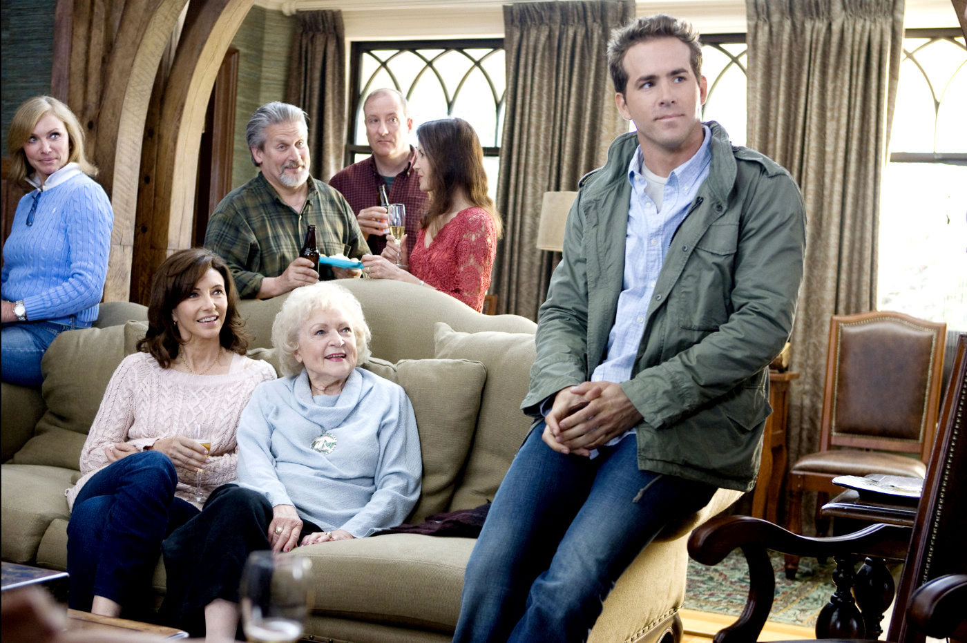 Mary Steenburgen, Betty White and Ryan Reynolds in Touchstone Pictures' The Proposal (2009). Photo credit by Kerry Hayes.