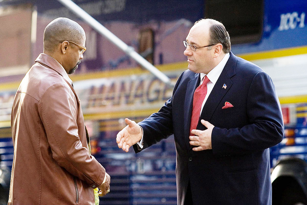 Denzel Washington stars as Walter Garber and James Gandolfini stars as Mayor in Columbia Pictures' The Taking of Pelham 123 (2009)