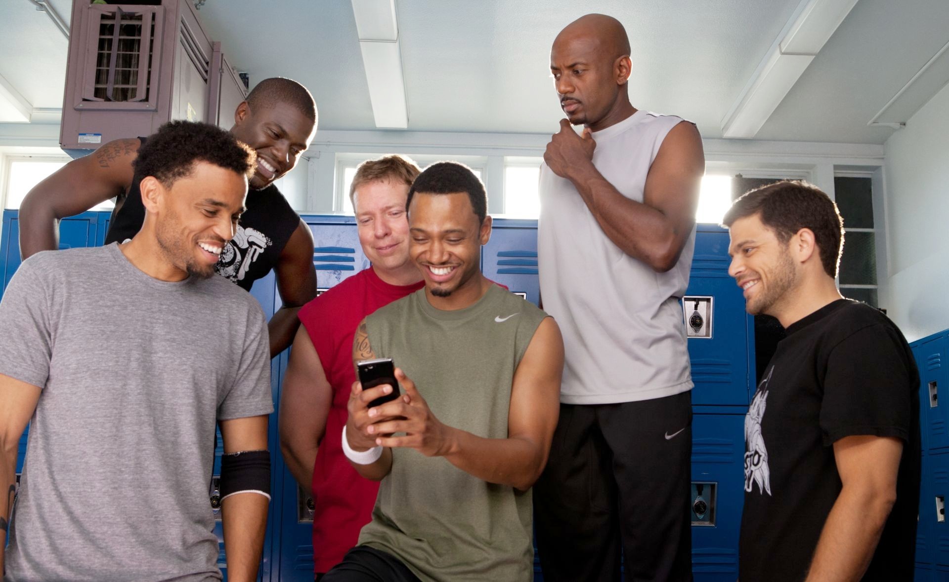 Michael Ealy, Kevin Hart, Gary Owen, Terrence J, Romany Malco and Jerry Ferrara in Screen Gems' Think Like a Man (2012). Photo credit by Alan Markfiel.