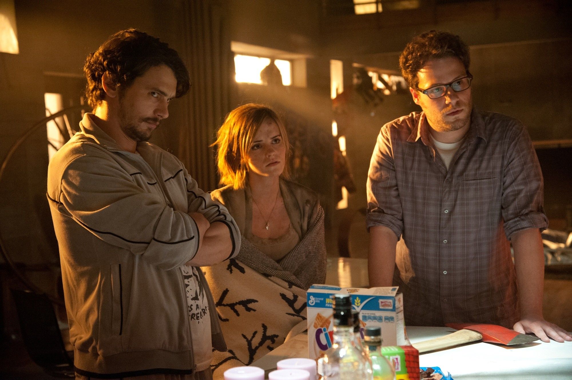 James Franco, Emma Watson and Seth Rogen in Columbia Pictures' This Is the End (2013)