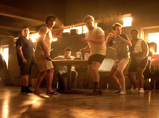 Jonah Hill, James Franco, Danny McBride, Seth Rogen, Jay Baruchel and Craig Robinson in Columbia Pictures' This Is the End (2013)