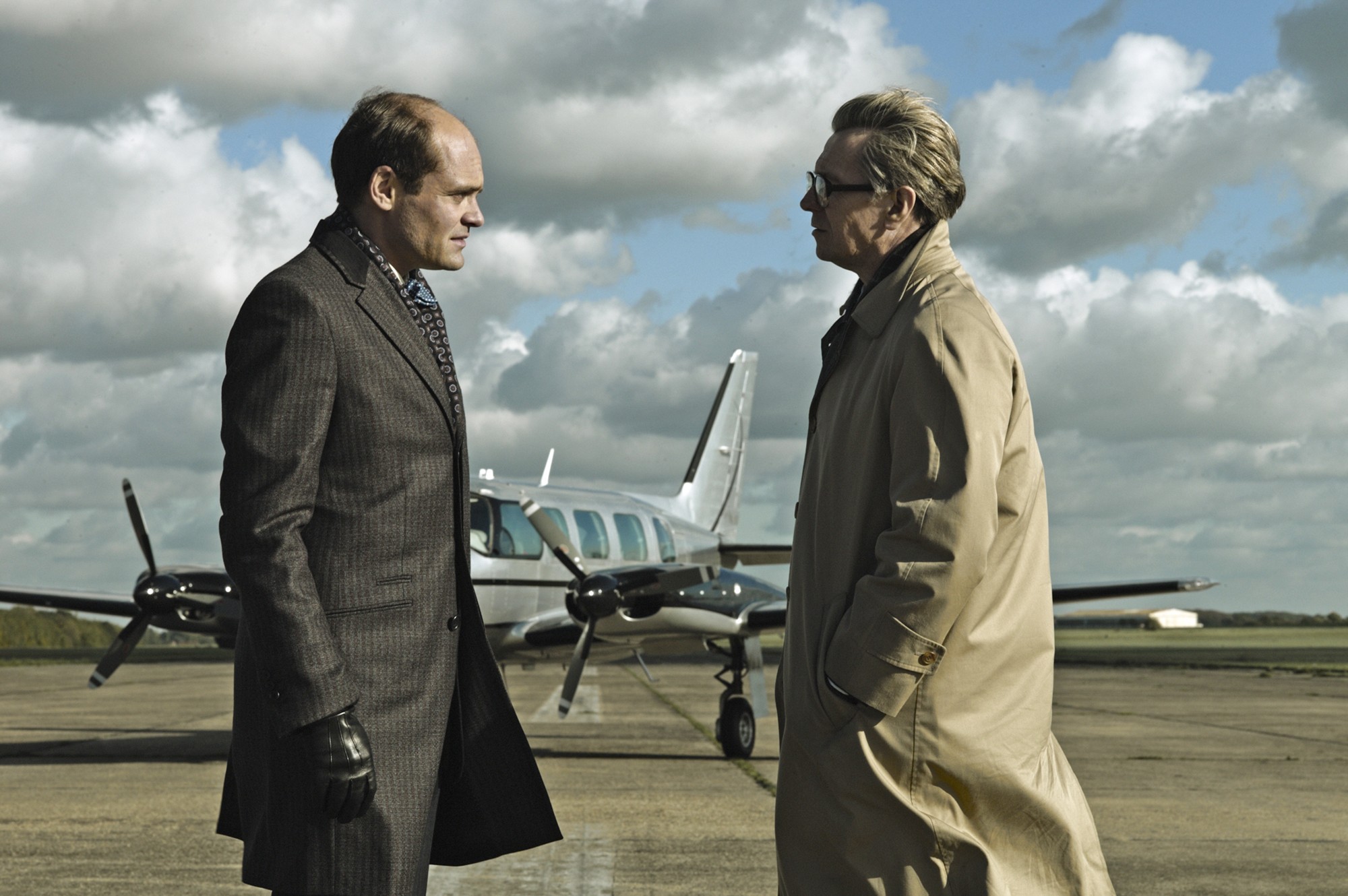 David Dencik stars as Toby Esterhase and Gary Oldman stars as George Smiley in Focus Features' Tinker, Tailor, Soldier, Spy (2011)