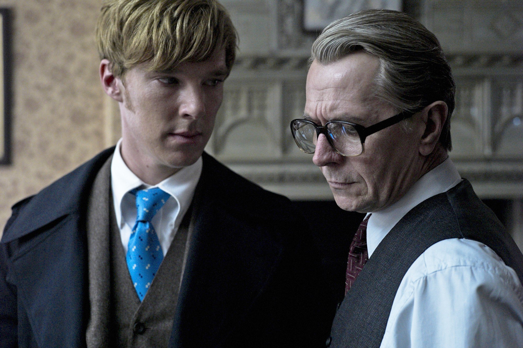 Benedict Cumberbatch stars as Peter Guillam and Gary Oldman stars as George Smiley in Focus Features' Tinker, Tailor, Soldier, Spy (2011)