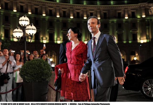 Monica Nappo stars as Sofia and Roberto Benigni stars as Leopoldo in Sony Pictures Classics' To Rome with Love (2012). Photo credit by Philippe Antonello.